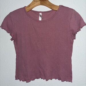 Pink scalloped baby tee